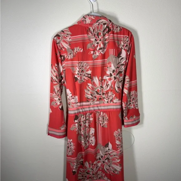 New York & Company Coral Floral Wrap Dress - Picture 5 of 7
